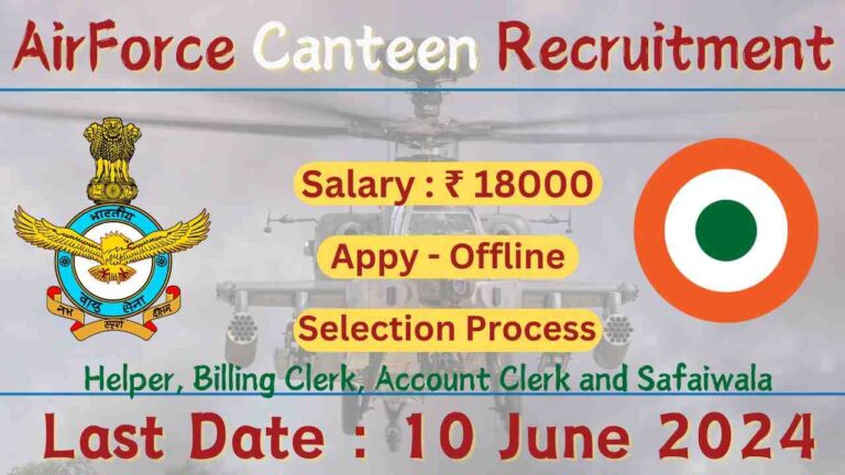 Airforce Canteen Recruitment 2024 Apply Now Post Salary