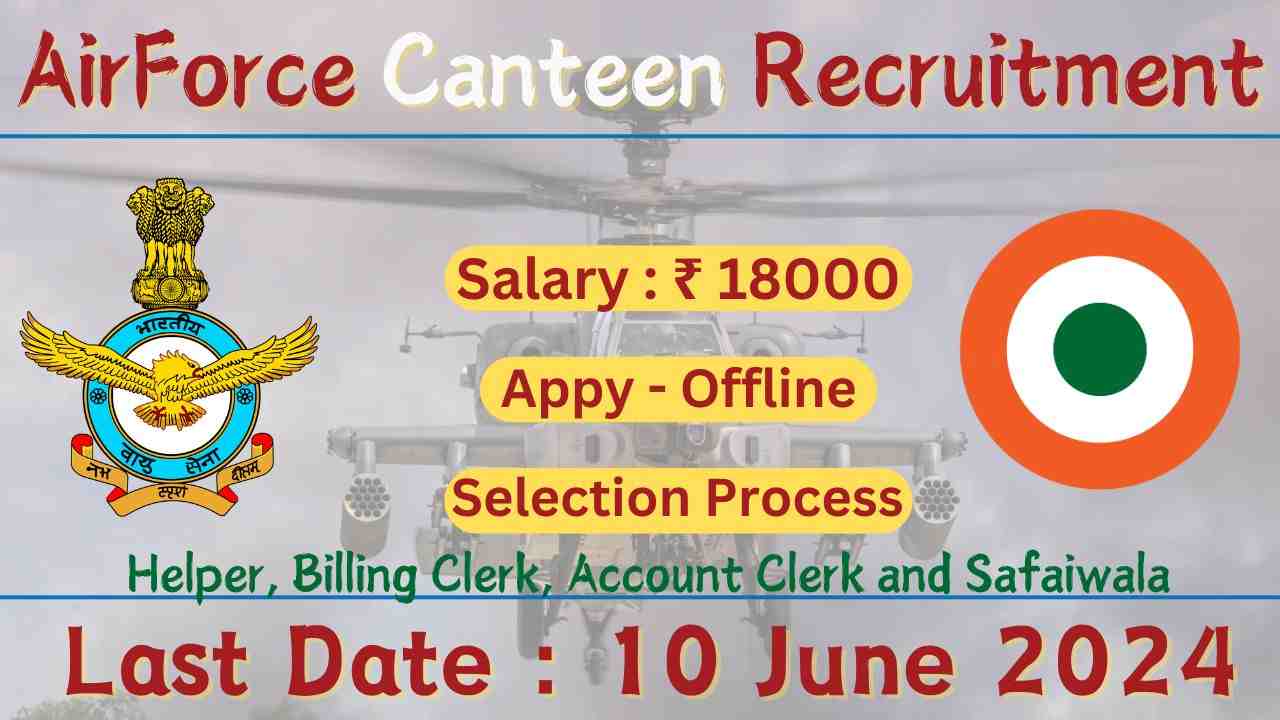 Airforce Canteen Recruitment 2024 Apply Now Post Salary