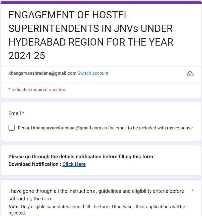 Navodaya Vidyalay 30 Hostel Superintendent Vacancy Apply Now