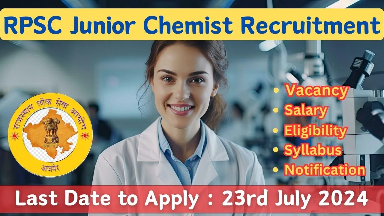 RPSC Junior Chemist Recruitment 2024 Notification Out Salary, Syllabus