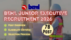BEML Junior Executive Recruitment 2026 for 78 Vacancies