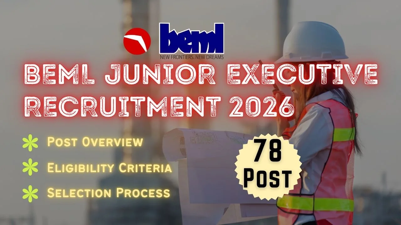BEML Junior Executive Recruitment 2026 for 78 Vacancies