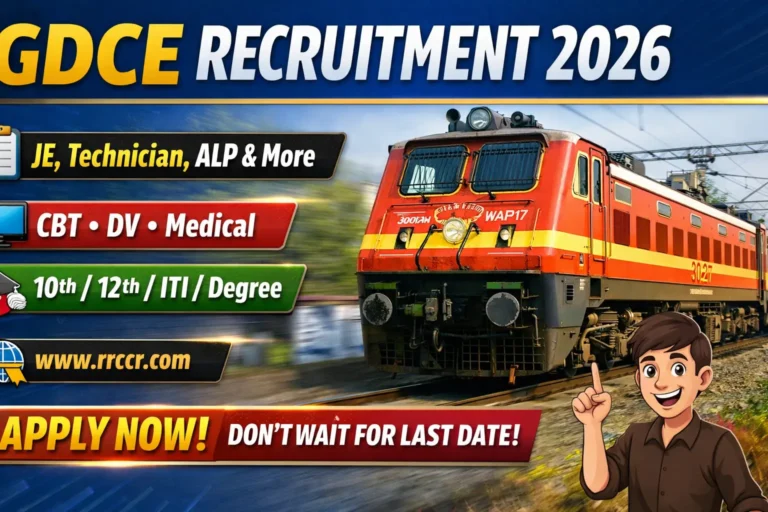 GDCE Recruitment 846 Post RRC CR 846 Post for ALP, Train Manager, JE, Typist Apply Quickly